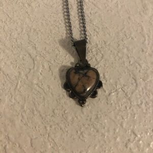 Pink heart necklace